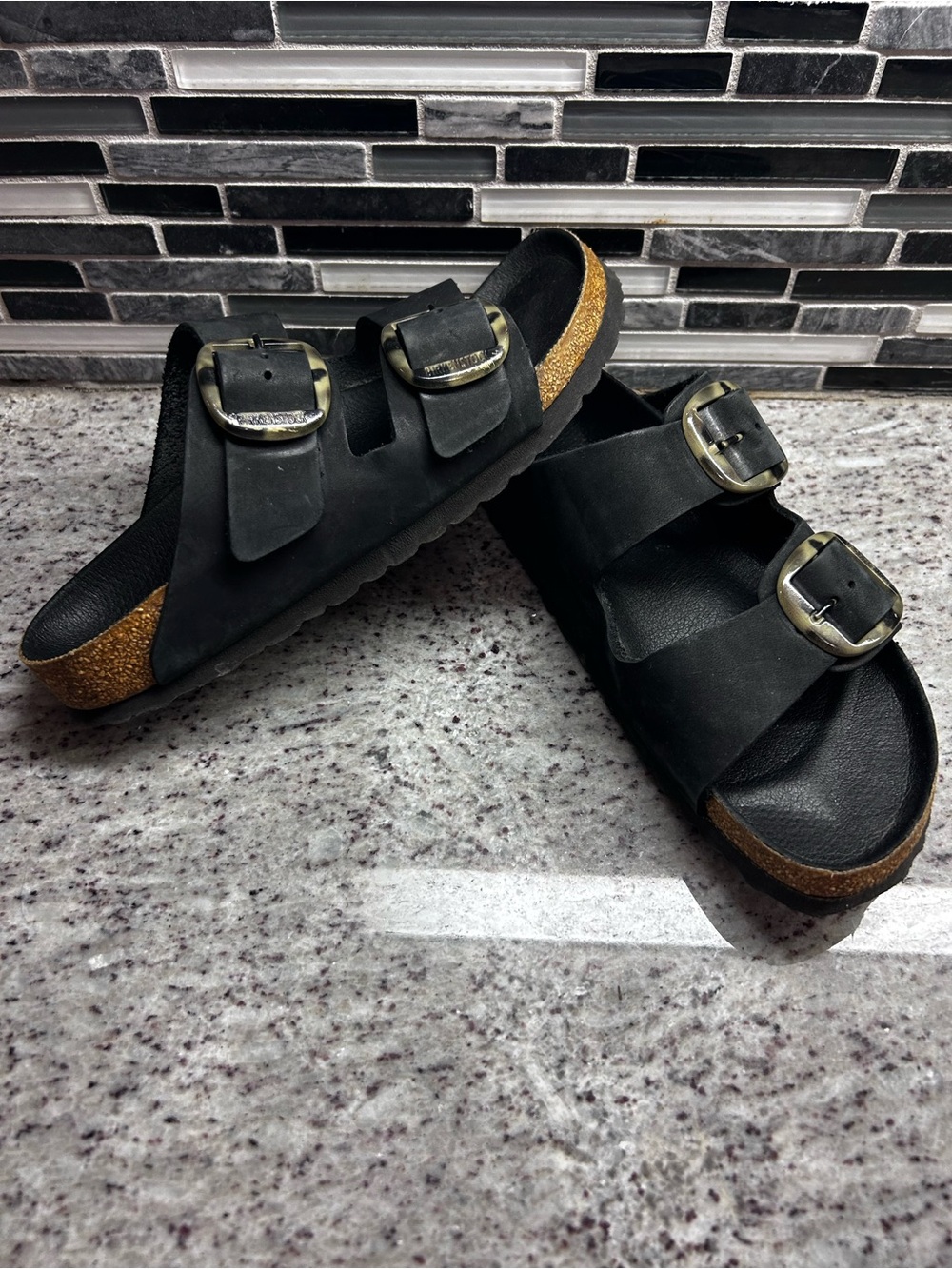 Birkenstock Black Triple Buckle Slide Sandals